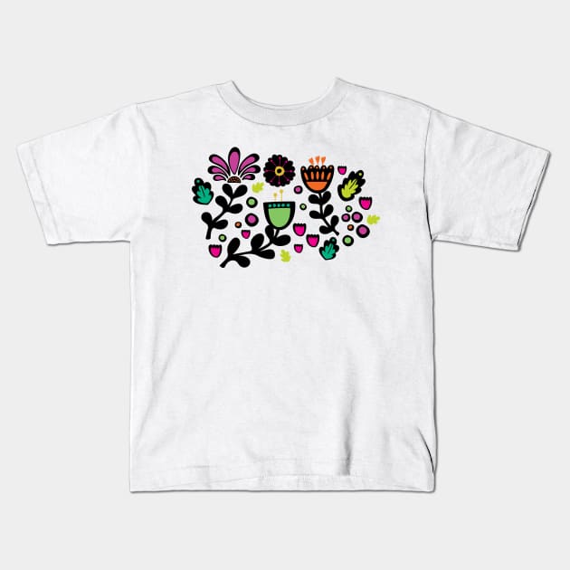 Neon Garden Kids T-Shirt by Jackie Hurd